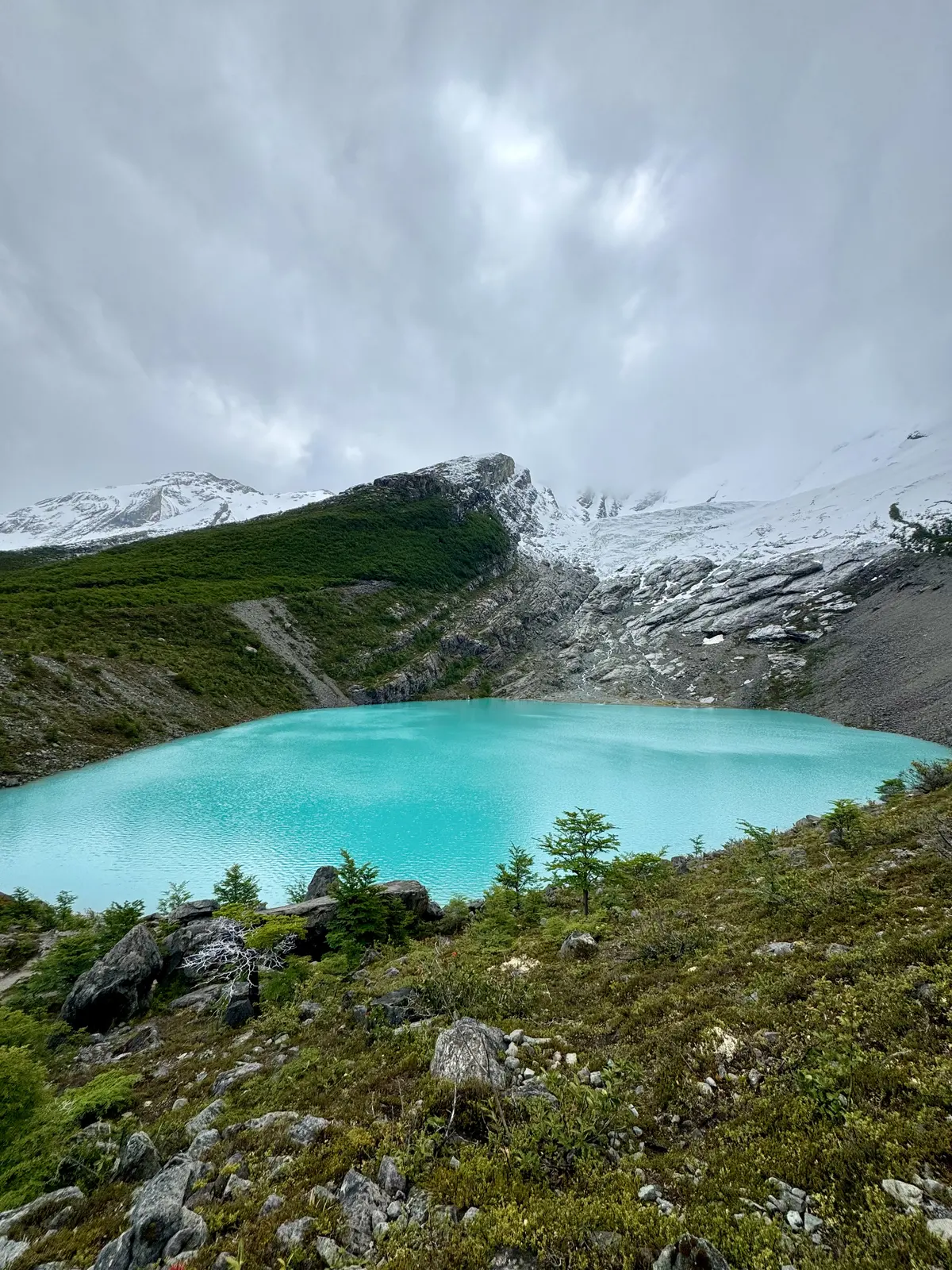 La laguna al pie del Glaciar Huemul