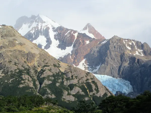 The blue ice of the Piedras Blancas Glacier