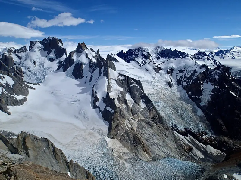 Cerro Pollone and the Pollone Glacier, which runs down towards the lagoon