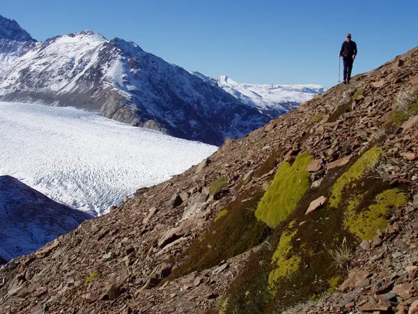 Looking at the ice from the slope