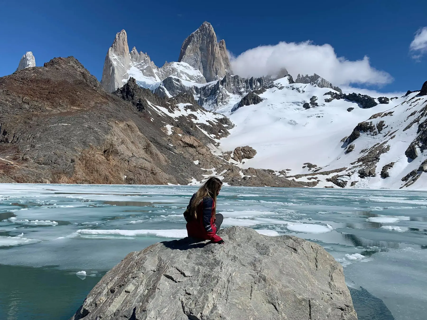 Laguna de los Tres and Mount Fitz Roy in early-season conditions